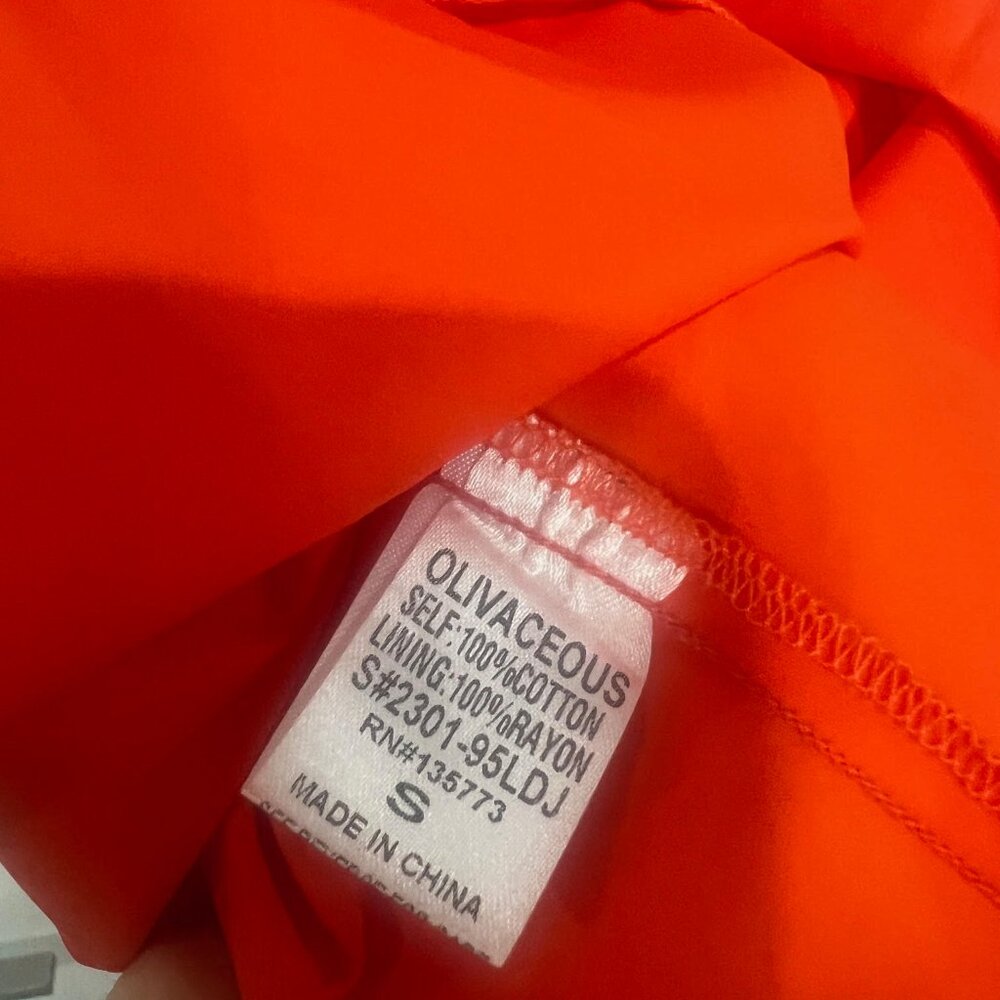 Olivaceous Orange Flutter Sleeve Dress - Size S NWT - Picture 5 of 8